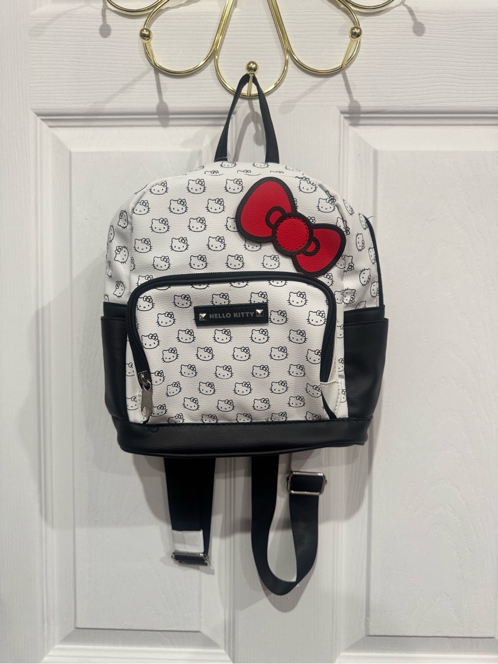 Hello Kitty White, Black & Red Mini Backpack